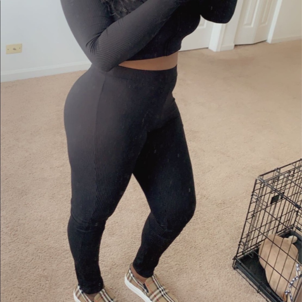 Black two piece leggings set
